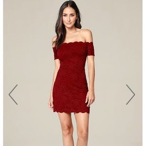 Bebe lace off the shoulder dress